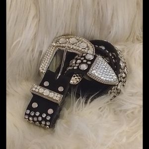 Large black leather belt